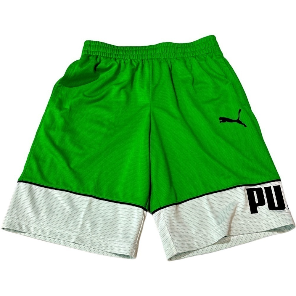 NWOT Puma basketball long athletic shorts green with pockets size men’s small